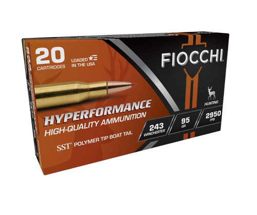 Fiocchi 243 Winchester Extrema Ammunition 243HSB 95 Grain SST Polymer Tip 20 rounds