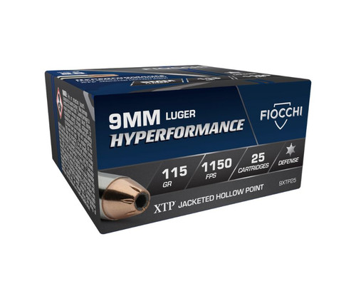 Fiocchi 9mm Ammunition Extrema FI9XTP25 115 Grain XTP Jacketed Hollow Point 25 rounds