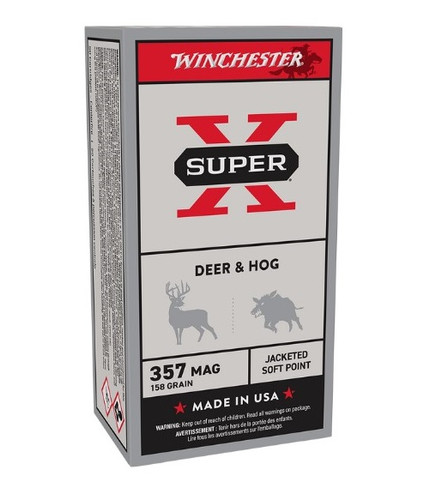 Winchester 357 Magnum Ammunition Super-X X3575P 158 Grain Jacketed Soft Point 50 rounds