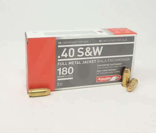 Aguila 40 S&W Ammunition 1E402110 180 Grain Full Metal Jacket 50 rounds
