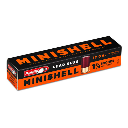 Aguila Minishell Ammunition 12 Gauge 1-3/4" 7/8 oz Lead Slug 1250 fps 20 rounds