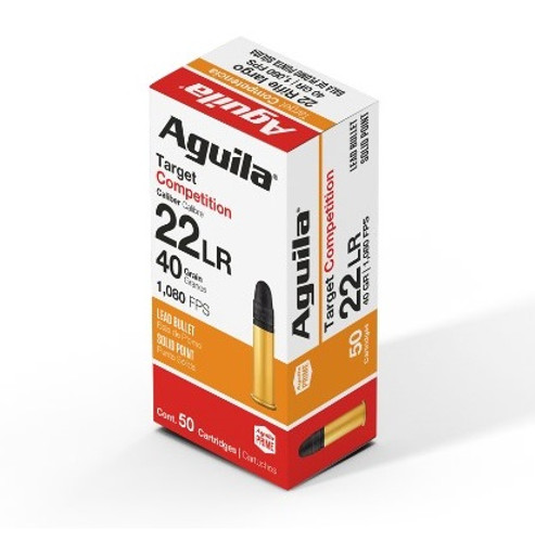 Aguila 22LR Ammunition Target Competition 40 Grain Lead Round Nose 50 rounds