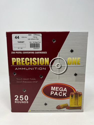 Precision One 44 Special Ammunition 240 Grain Full Metal Jacket 250 rounds