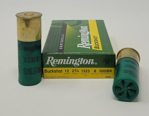Remington 12 Gauge Ammunition 12B000 2-3/4" 000 Buck 8 Pellet 5 rounds