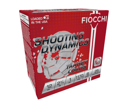 Fiocchi 12 Gauge Ammunition Shooting Dynamics Target 12SD1L8 2-3/4" #8 Lead Shot 1 oz 1170 fps 250 Rounds