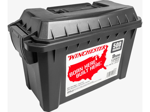 Winchester 9mm Ammunition WW9C 115 Grain Full Metal Jacket Ammo Can of 500 Rounds