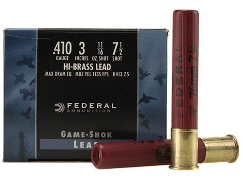 Federal 410 Bore Ammunition Game-Shok H41375 3" #7.5 Shot 11/16oz 1135fps Case of 250 Rounds