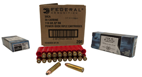 Federal 30 Carbine Ammunition Power-Shok 110 Grain Soft Point Case of 200 Rounds
