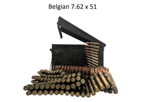 Belgian Surplus 7.62x51 Ammunition AM3033 143 Grain Full Metal Jacket (Linked) Can of 250 Rounds