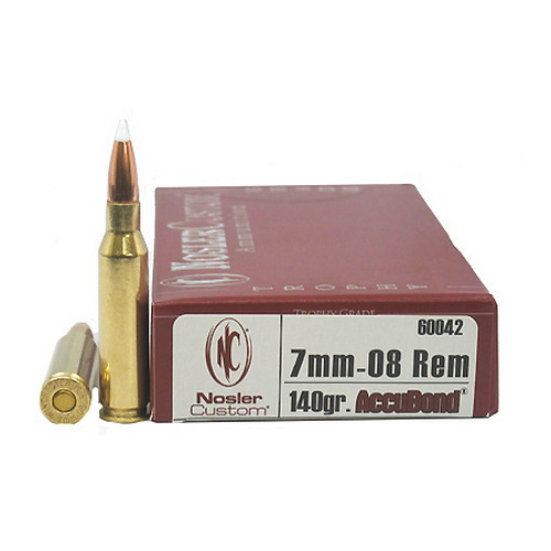 Nosler 7mm-08 Rem Nosler Custom Trophy Grade 60042 140 Grain AccuBond 20 Rounds