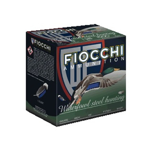 Fiocchi 12 Gauge Ammunition Shooting Dynamics 123ST4 3" Steel #4 Shot 1 -1/8oz 1500fps 250 Rounds