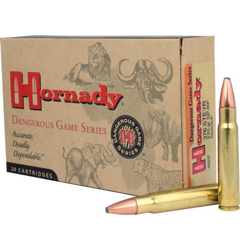 Hornady 376 Steyr Ammunition Dangerous Game Series H8237 270 Grain InterLock SP-RP 20 rounds