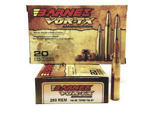 Barnes 280 Rem Ammunition VOR-TEX 22011 140 Grain Tipped TSX Ballistic Tip 20 Rounds