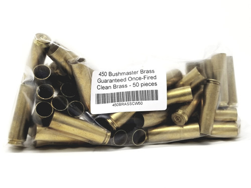 Mixed 450 Bushmaster Brass Casings Once Fired Washed 50 Pieces