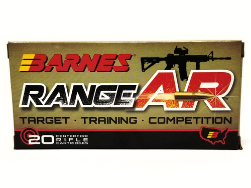 Barns 5.56x45mm Ammunition Range AR 30844 52 Grain Open Tip Flat Tip Flat Base 20 Rounds Barns 5.56x45mm Ammunition Range AR 30844 52 Grain Open Tip Flat Tip Flat Base 20 Rounds