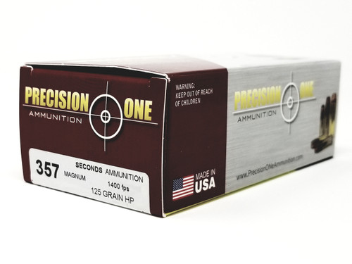Precision One 357 Mag Ammunition *Seconds* 125 Grain Hollow Point 50 Rounds