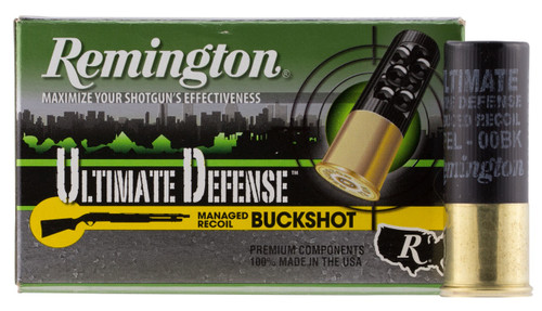 Remington 12 Gauge Ammunition Ultimate Defense 12B009HD 2-3/4" 00 Buck 9 Pellets 1325fps 5 Rounds