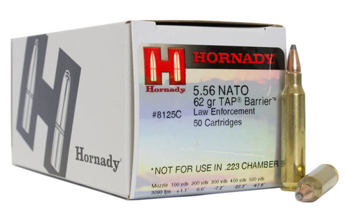 Hornady 5.56 NATO Ammunition TAP 8125C 62 Grain Barrier 50 Rounds