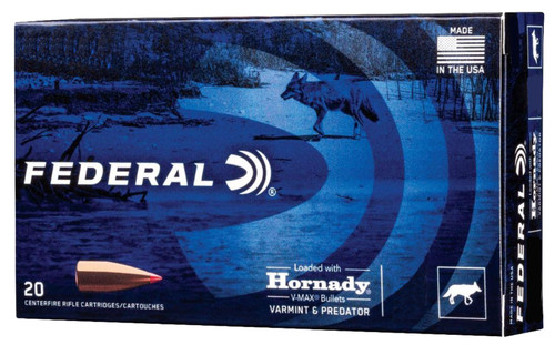 Federal 308 Win Ammunition Varmint & Predator V308VM110 110 Grain Hornady V-Max 20 Rounds