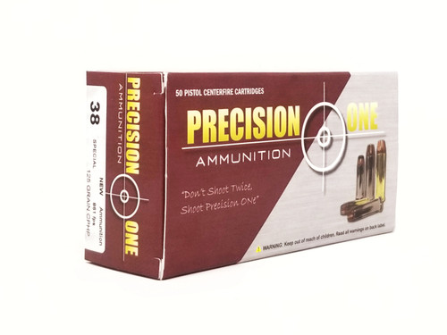 Precision One 38 Special Ammunition 996 125 Grain Copper Plated Hollow Point 50 Rounds