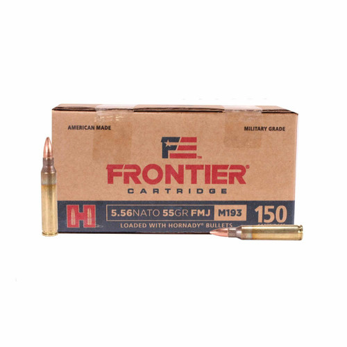 Hornady 5.56x45mm NATO Ammunition Frontier M193 FR202 55 Grain Full Metal Jacket 150 Rounds