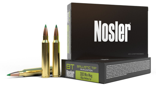 Nosler 300 Win Mag Ammunition 40053 180 Grain Ballistic Tip 20 Rounds