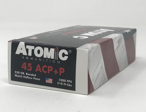 Atomic Ammunition 45 Auto +P 00433 230 Grain Match Hollow Point 50 Rounds