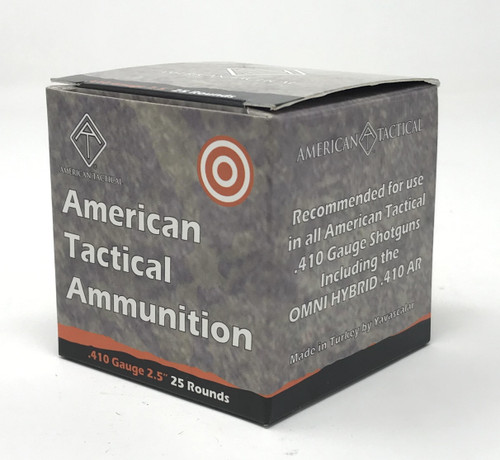 American Tactical 410 Bore Ammunition ATIAYAV410RSBX 2.5��� Rifled Slug 1476 Fps 25 Rounds