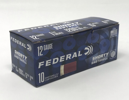Federal 12 Gauge Ammunition Shorty Shotshell FSH1294B 1-3/4in 4 Buck 15 Pellet 1200 Fps 10 Rounds