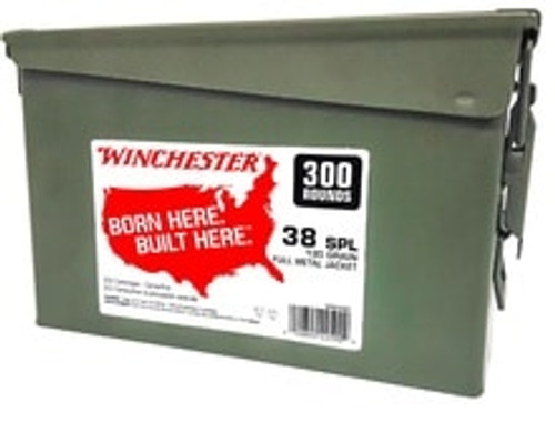 Winchester 38 Special Ammunition WW38C 130 Grain Full Metal Jacket Can 300 Rounds