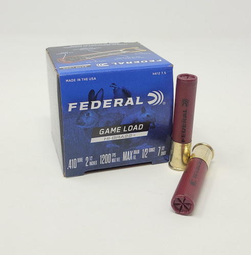 Federal 410 Bore Ammunition H41275 Game-Shok Upland Hi-Brass 2.5" 1/2 oz #7.5 Shot 1200fps 25 Rounds
