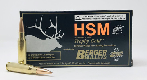 HSM 308 Win Ammunition 308168VLD 168 Grain Match Hunting VLD 20 Rounds