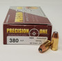 Precision One 380 ACP Ammunition PONE1325 90 Grain Jacketed Hollow Point 50 Rounds