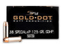 Speer Gold Dot 38 Special +P Ammunition CCI53720 125 Grain Hollow Point 50 Rounds