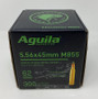 Aguila 5.56x45mm Ammunition 1E556125 Green Tipped 62 Grain Full Metal Jacket Bulk Pack 300 Rounds