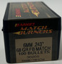 Barnes 6mm (.243 Dia) Reloading Bullets Match Burner B30205 68 Grain Flat Base Hollow Point 100 Pieces