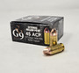 G9 Defense 45 ACP Ammunition E-45ACP-117A 117 Grain Solid Copper External Hollow Point 20 Rounds