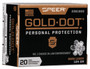 Speer 9mm Ammunition Gold Dot 23618GD 124 Grain Gold Dot Hollow Point 20 Rounds