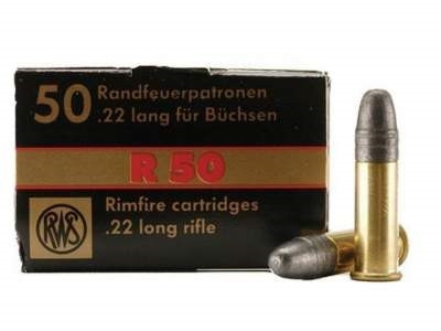 RWS 22LR Ammunition R50 RWS2134187 40 Grain Lead Round Nose 50 rounds