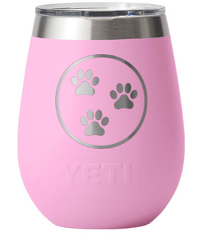 Tri Paws Yeti 10oz Wine Rambler - Power Pink