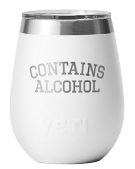 Contains Alcohol  Yeti Wine Glass - White