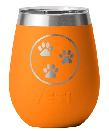 Tri Paws Yeti 10oz Wine Rambler - Orange