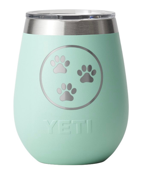 Tri Paws Yeti 10oz Wine Rambler - Seafoam