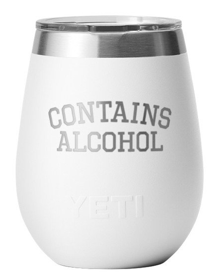 Contains Alcohol  Yeti Wine Glass - White