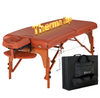 Master Massage - 31" SANTANA Portable Massage Table Package with MEMORY FOAM Layer, Shiatsu Cables, & Reiki Panels! (Mountain Red Color)