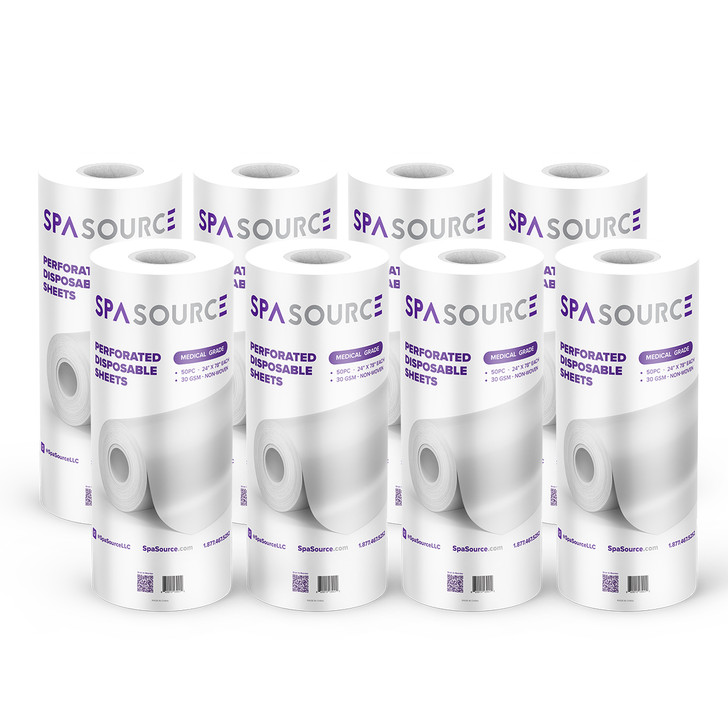 24" WIDE | For Exam Chairs | 50 Pre-Cut Sheets | NaturaBlend PERFORATED Disposable Table Cover | Z01101 (8 Roll)