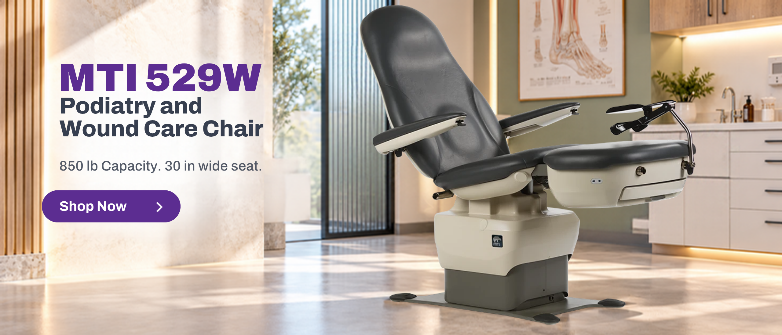 MTI 529W Podiatry and Wound Care Chair