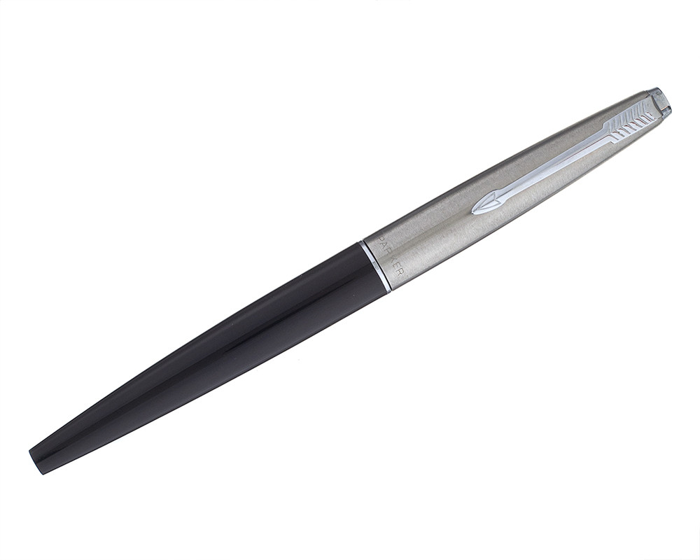 Parker 45 Fountain Pen - Black, Steel Medium Nib (2025-0701-409