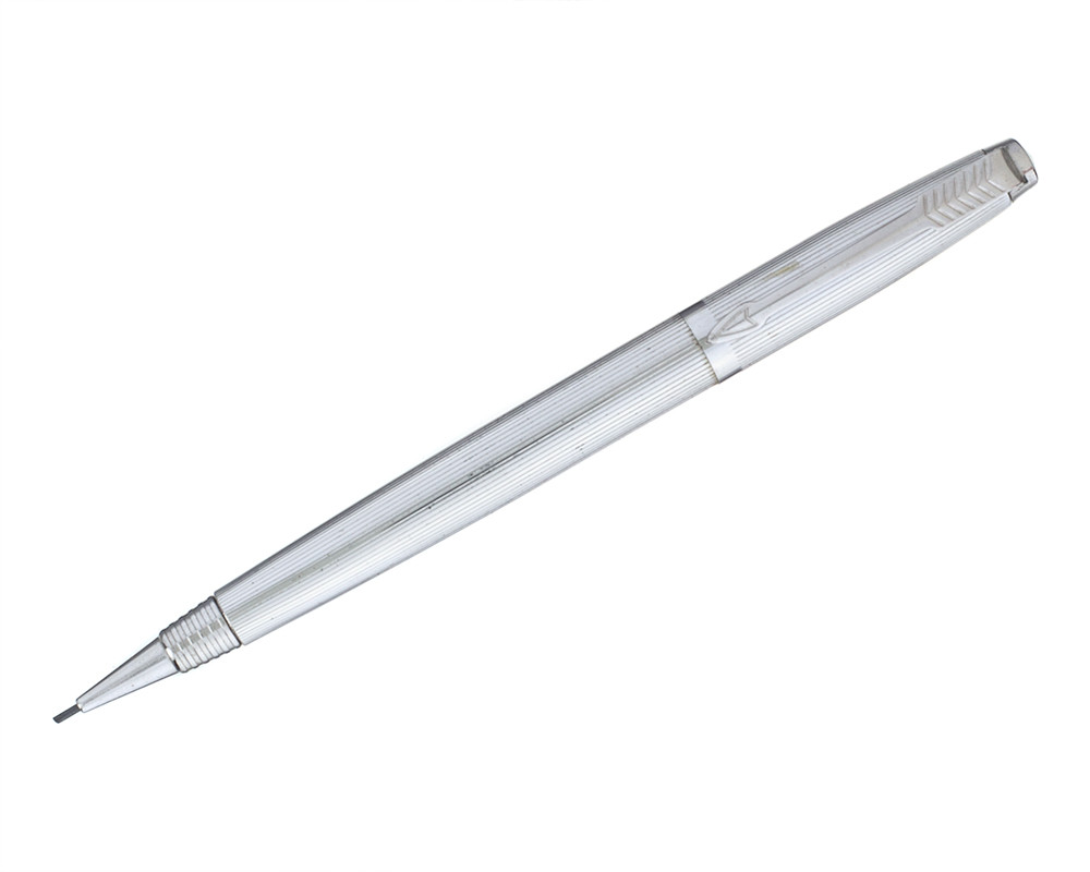 Parker 45 Mechanical Pencil - Striped Silver Plate (2025-0701-446