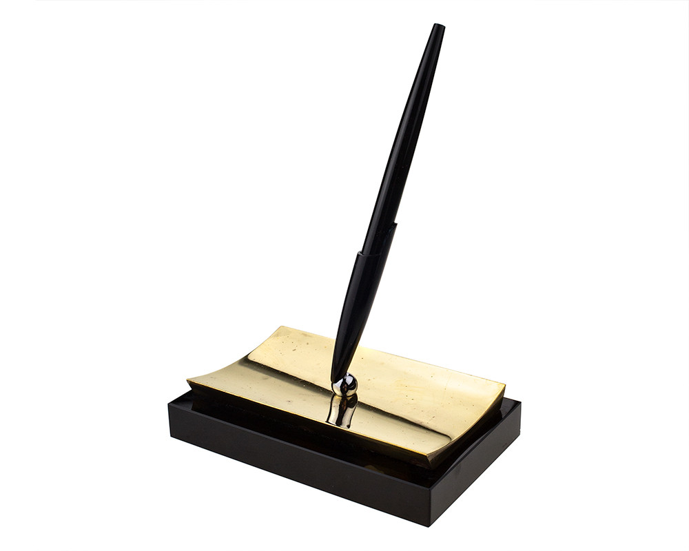 Parker 51 Magnetix Desk Set - Black and Brass, 14kt Fine -Medium